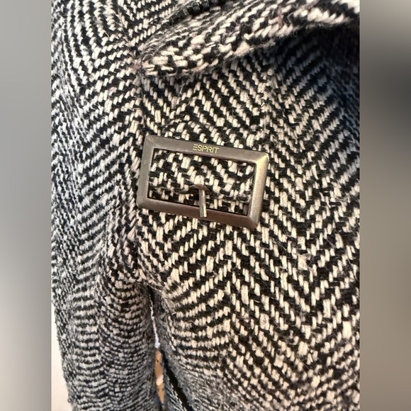 ESPRIT Women's Herringbone Tweed Coat Medium VINTAGE Y2K 90's - Picture 7 of 10